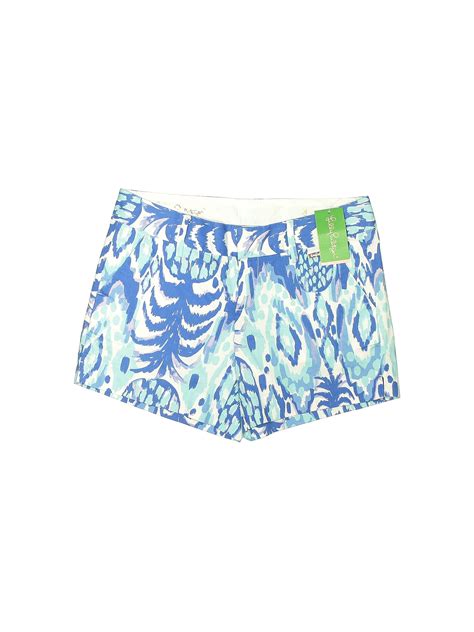 Lilly Pulitzer 100 Cotton Multi Color Blue Shorts Size 4 65 Off