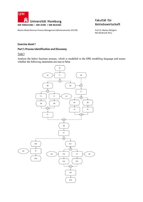 Exercise sheet 1 Lernmaterial für Klausur des Moduls