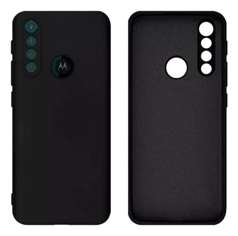 Capa Silicone Aveludada Preto Para Moto G Play One Macro