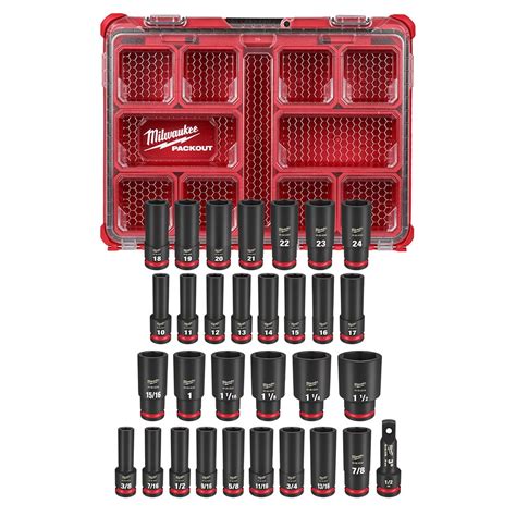 Milwaukee Tool Shockwave Impact Duty 1 2 In Drive Metric And Sae Deep