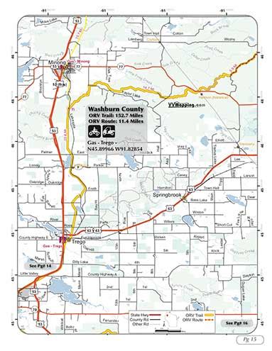 Washburn County ORV Trail Information - VVMapping.com