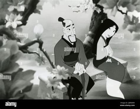 Characters Fa Zhou and Mulan in the animated movie Mulan, USA 1998 Stock Photo - Alamy