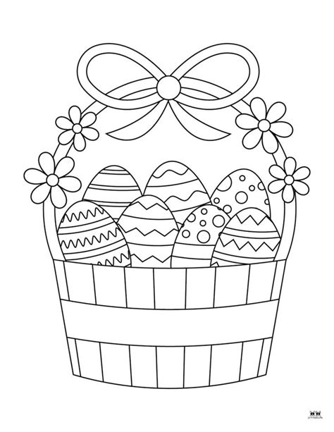 Printable Easter Coloring Page Baskets Easter Coloring Pages