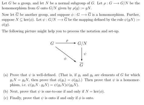 Solved Let G Be A Group And Let N Be A Normal Subgroup Of Chegg