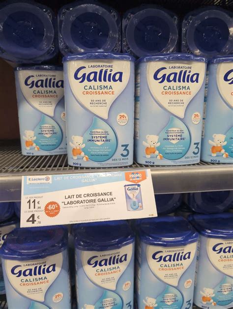 Lait de croissance Gallia à 60 sur le 2ème 16 74 chez E Leclerc