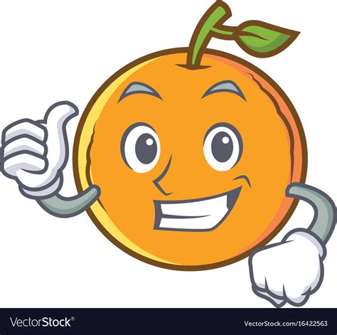 Thumbs Up Orange Fruit Cartoon Character Vector Image