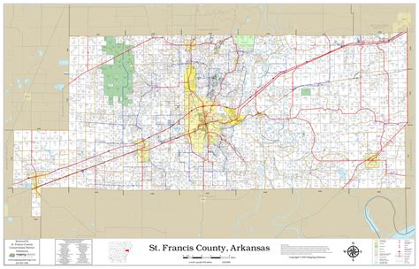 St. Francis County Arkansas 2023 Wall Map | Mapping Solutions