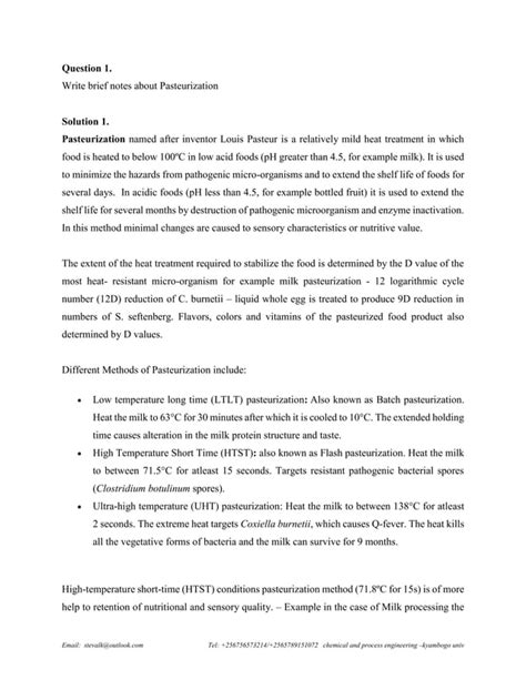 Food engineering kyambogo university faculty of science | PDF