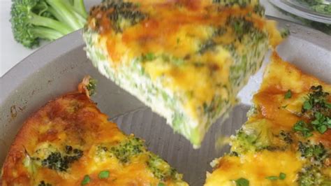 Crustless Broccoli Cheddar Quiche Recipe Youtube