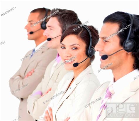 Brunette Female Executive Presenting Her Team Stock Photo Picture And