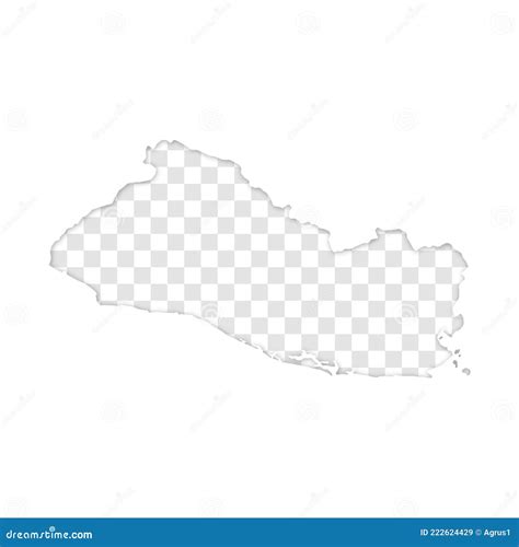 Transparent Silhouette Of El Salvador Map With Shadow Stock Vector