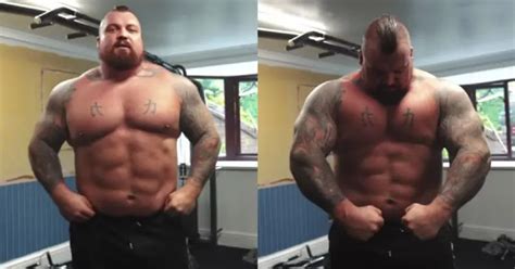 Eddie Hall Looks Shredded At 360lb Bodyweight Doing Pull Ups During