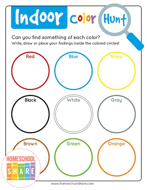 Color Scavenger Hunt Free Printable