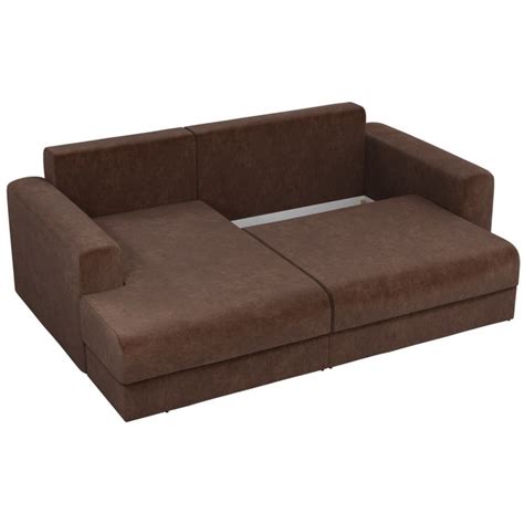 Диван угловой Мэдисон (велюр) коричневый