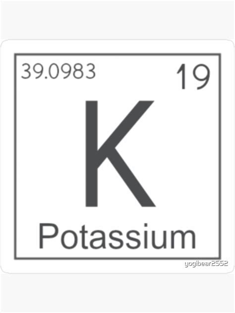 K Potassium Element Sticker By Yogibear2552 Redbubble