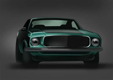 Ford Mustang sketch process on Behance