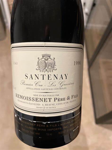 1999 Remoissenet Père et Fils Santenay 1er Cru Gravières France