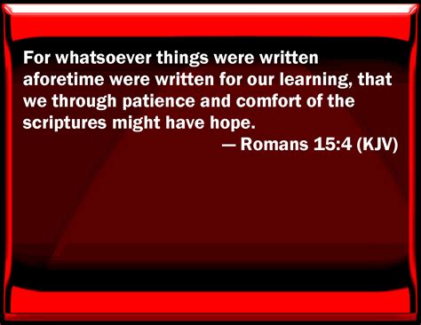 Romans 154 For Whatever Things Were Written Aforetime Were Written For