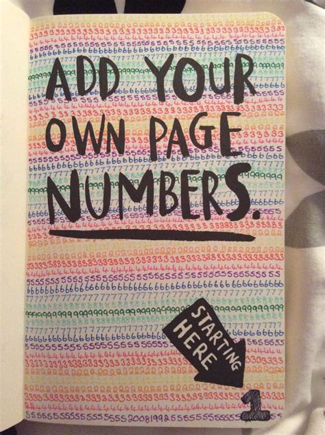 Wreck This Journal Add Your Own Page Numbers