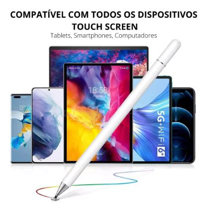 Caneta Capacitiva Stylus Ponta Fina Smartphone Tablet Pencil Tela Touch