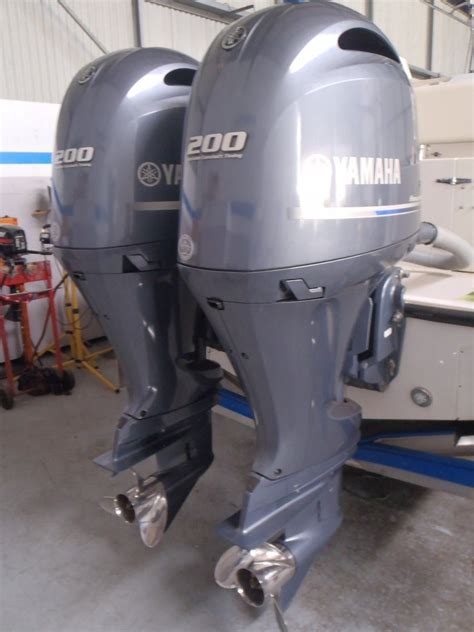 Twin Used Yamaha 200 HP 4 Stroke Outboard Motor Engine Boatscrapyard