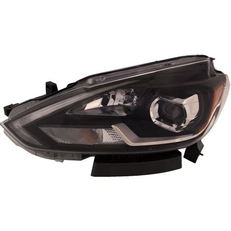 Headlight For Nissan Sentra 2018 2019 Driver Side Led Black Housing Head Lamp