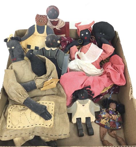 Lot 8 Vintage Black Americana Dolls Figures