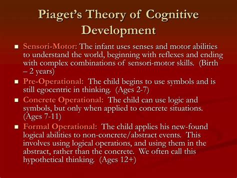 Ppt Piaget S Theory Of Cognitive Development Powerpoint Presentation