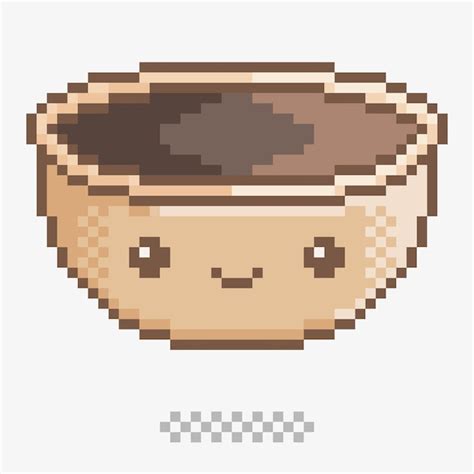 Cuenco Vectorial De Sopa En Estilo Pixel Art Perfecto Para Pegatinas Y