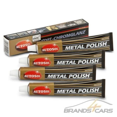 4x 75 Ml AUTOSOL EDEL CHROMGLANZ POLITUR PFLEGE CHROMPOLITUR METALL