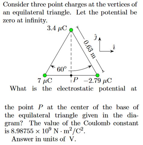 Solved Consider Three Point Charges At The Vertices Of An