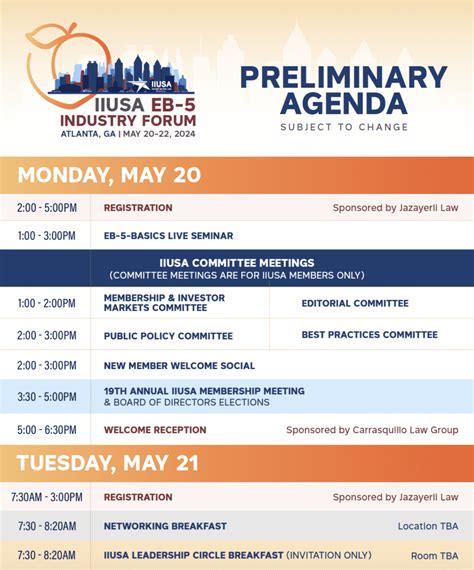 Preliminary Agenda Announced For 2024 IIUSA EB 5 Industry Forum