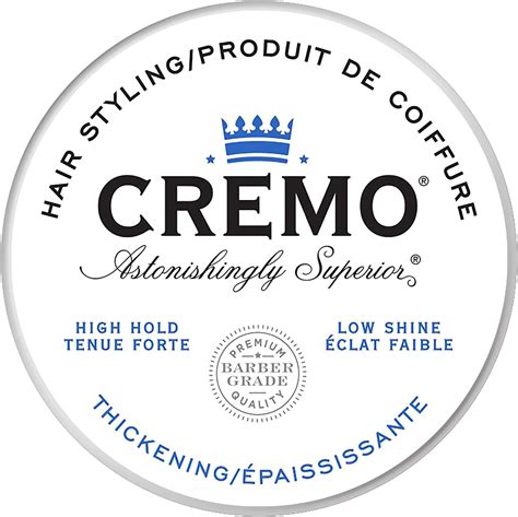 Cremo Premium Barber Grade Hair Styling Cream Thickening Amazonca Beauty And Personal Care