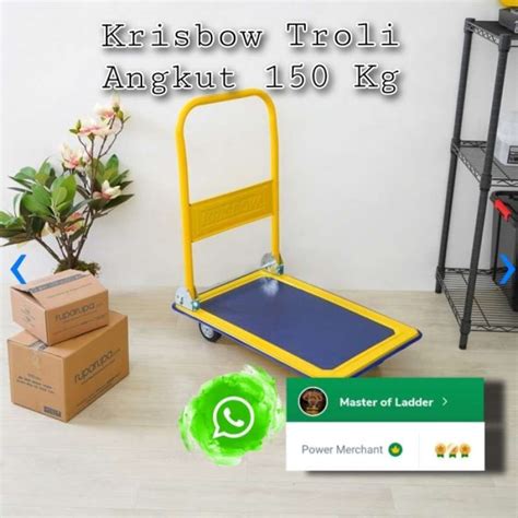 Promo Trolley Angkut Barang 150 Kg Krisbow Foldable Hand Truck Troli