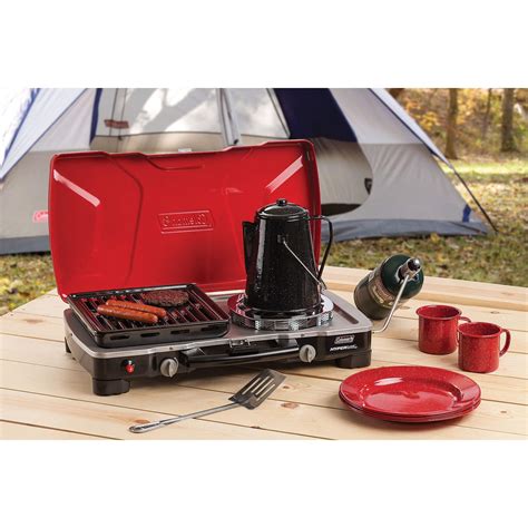 Coleman Fyresergeant Double Burner 22000 Btus Camp Stove With 2 Grill Grates Canadian Tire