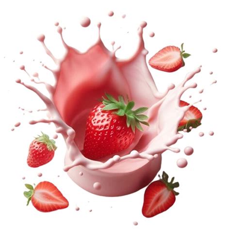 Premium Psd Strawberry Milkshake Splash