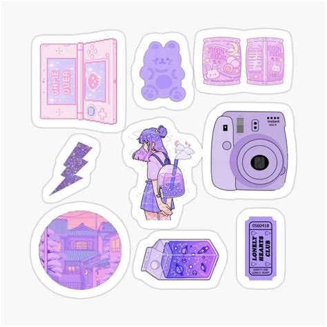 Cute purple aesthetic pack Sticker by imagilure in 2022 | Sticker design inspiration, Cute ...