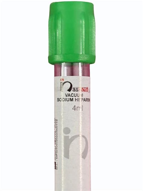 Plastic Sodium Heparin Vacuum Blood Collection Tube Size Ml At