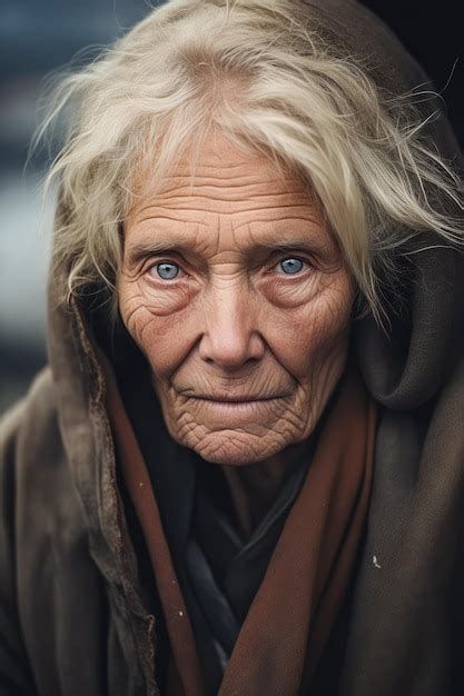 Premium Photo Woman With Hood On Her Head And Scarf Around Her Neck