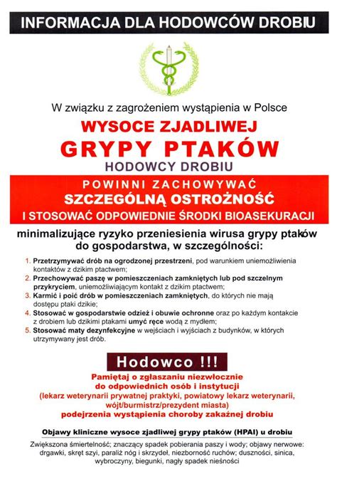 Informacja dla hodowców drobiu Urząd Gminy Bolesławiec