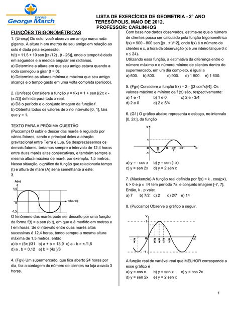 Lista De FunÇÕes TrigonomÉtricas Pdf Download Gratuito