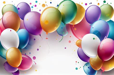 Fondo de celebración de feliz cumpleaños con plantilla de globos