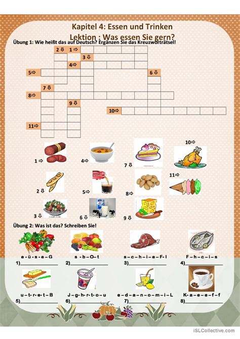 Was Essen Sie Gern Kreuzwortr Tsel Deutsch Daf Arbeitsbl Tter Pdf Doc