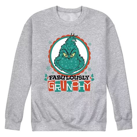 Mens Dr Seuss The Grinch Fabulously Grinchy Fleece Sweatshirt