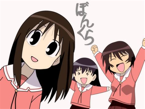 Safebooru Arms Up Azumanga Daioh Azumanga Daiou Black Eyes Bonklers