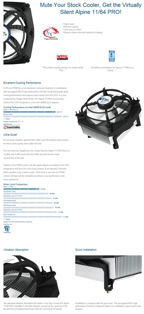Buy Arctic Cooling Alpine 11 Pro Rev. 2 [AC-ALPINE-11PRO-REV2] | PC ...