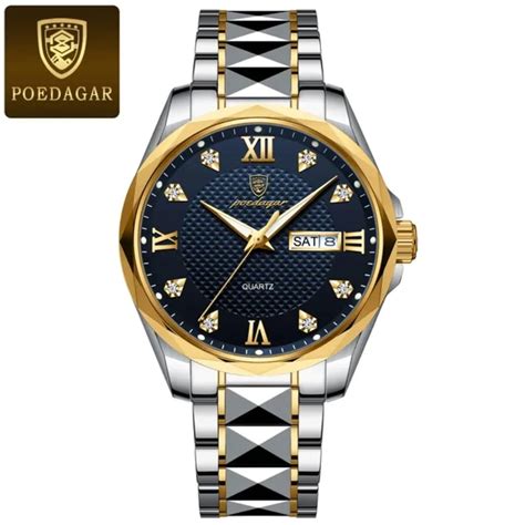 Poedagar Luxury Watches For Man Waterproof Luminous Galendar Dial High