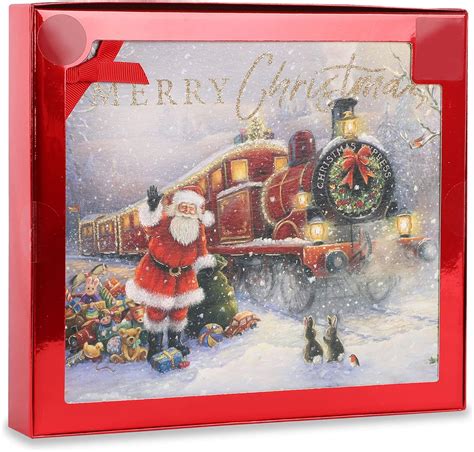 Clintons Christmas Cards Traditional Santa And Train Xmas Card Multi