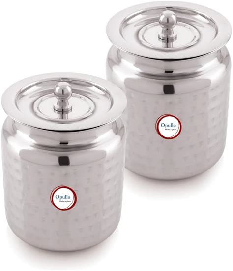 Opullo Stainless Steel Ghee Pot With Spoon Oil Containers For Kitchen