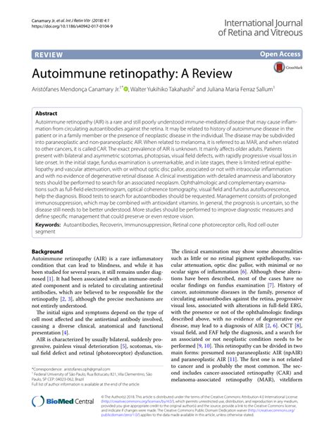 (PDF) Autoimmune retinopathy: A Review